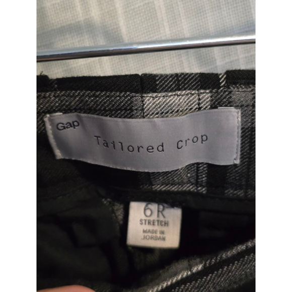 Women's Gap Tailored Crop Pants Size 6R Black and White Plaid - Picture 5 of 8